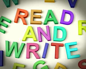 Read And Write Written In Multicolored Plastic Kids Letters