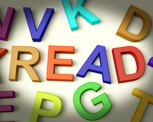 Read Written In Multicolored Plastic Kids Letters