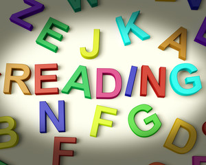 Reading Written In Multicolored Plastic Kids Letters