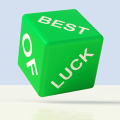 Best Of Luck Green Dice Representing Gambling And Fortune