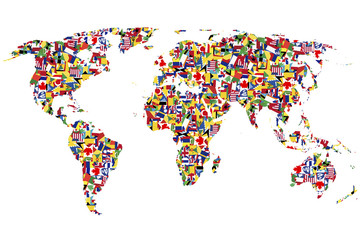 World map made of flags