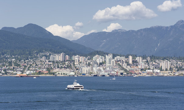 Panorama of North Vancouver with Sea Bus