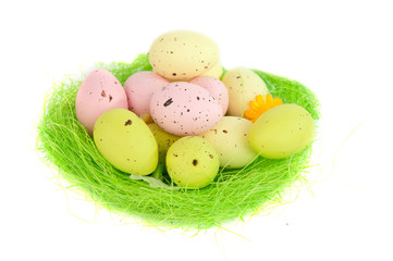 Easter nest with eggs