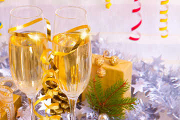pair glass of champagne