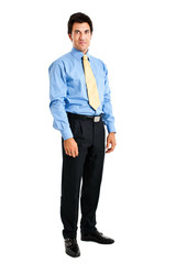 Full length businessman isolated on white