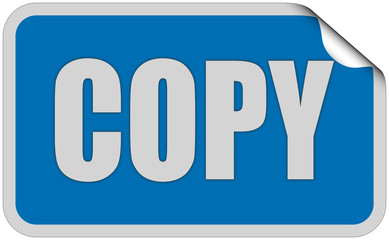 Sticker blau eckig curl oben COPY