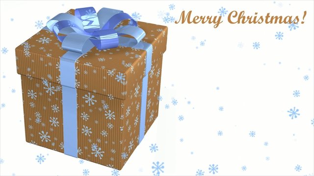 Merry Christmas Gechenk Snow  Schnee Karton