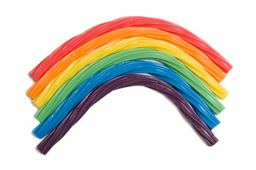 Licorice rainbow isolated on white