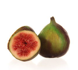 Fresh figs isolated on white