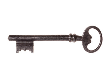 Vintage skeleton key isolated on white