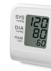 Digital blood pressure wrist tonometer monitor display screen