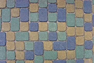 Cobblestone Texture Background Closeup green yellow blue