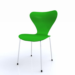 Designer Stuhl grün silber