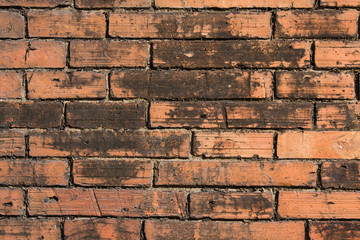 Old red brick wall
