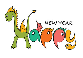 Obraz premium Dragon -- Happy new year