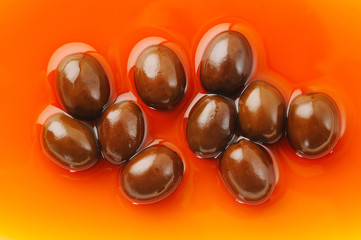 ripe black kalamata olives