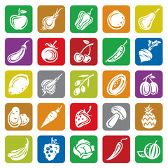 fruits and vegetables set