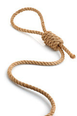 loop hempen rope isolated on white background