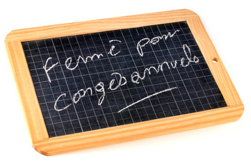 Obraz premium Zamknięte z powodu urlopu wypoczynkowego