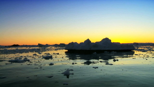 Sunset Over Arctic Glaciers