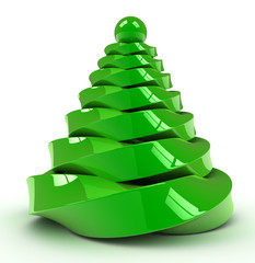 Christmas tree over white background