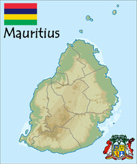 mauritius emblem map flag coat