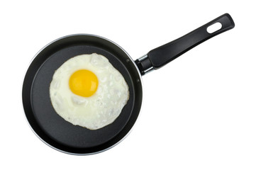 fried egg in a frying pan