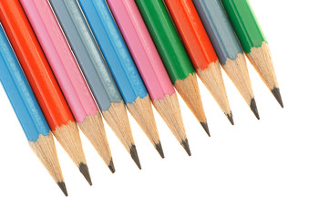 Set of pencils different in colour