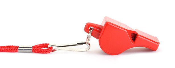 Sports whistle with a lace