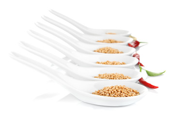 seed mustard in spoon