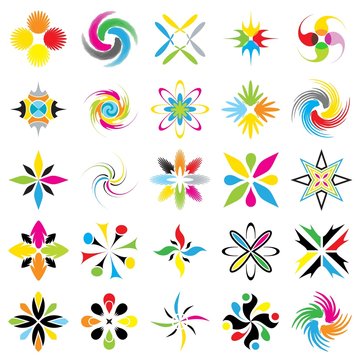 Loghi 4 Colori Design Logo Icons 4 Colors-Set 25-Vector
