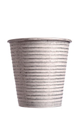 flower pot in ribbed steel