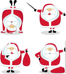 Santa in different positions