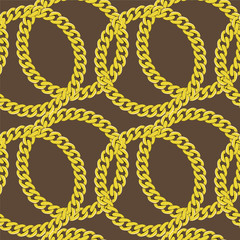Golden chain seamless vector