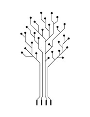 vector creative simple conceptual electronic tree - obrazy, fototapety, plakaty
