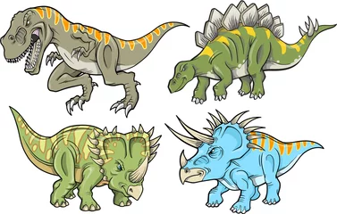 Wall murals Cartoon draw Dinosaur Vector Design Elements Illustration Set