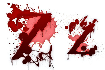 Blood fonts the letter Z