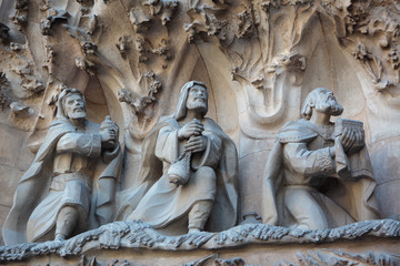 Sculpture in the exterior of the cathedral