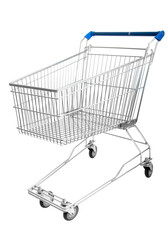 Empty shopping cart isolated