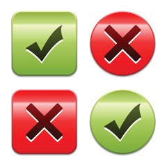 Check mark buttons. Vector illustration.