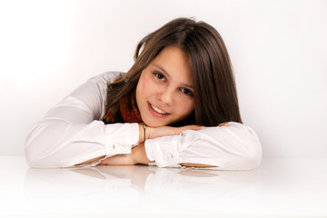 cute girl posing in studio