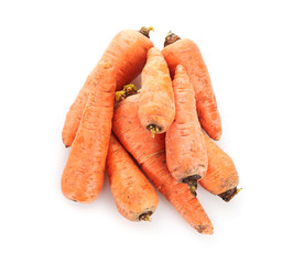 raw carrots isolated on white