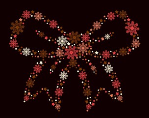 Christmas bow on the background.