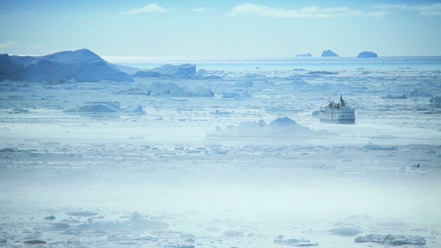 Nautical Vessel Carrying Tourists Arctic Region