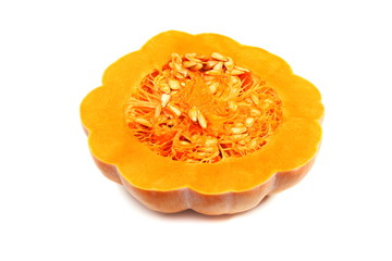 Half a ripe pumpkin.