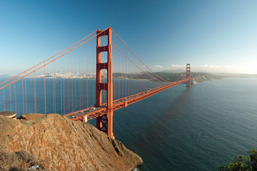 Fototapeta na wymiar The Golden Gate Bridge in San Francisco during the sunset