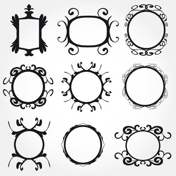 Vector Frame Set ornamental vintage decoration