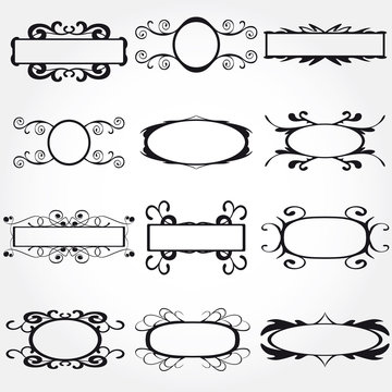 Vector Frame Set ornamental vintage decoration