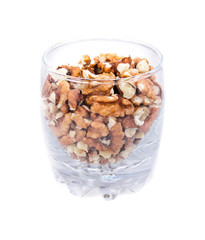 pile of walnuts nuts broken