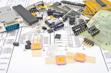 Radio components against electrical circuit